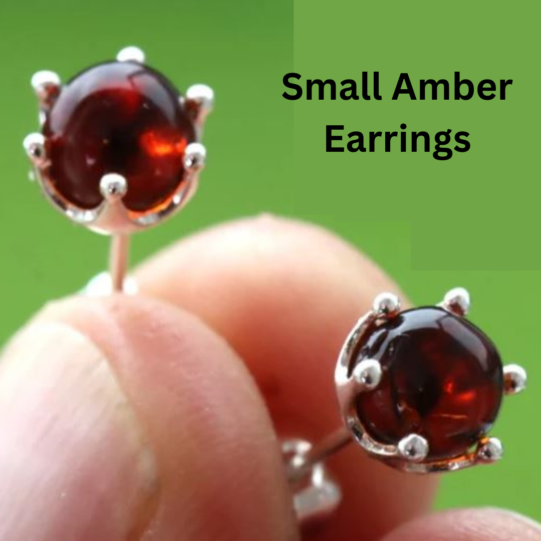 Small Round Amber earrings