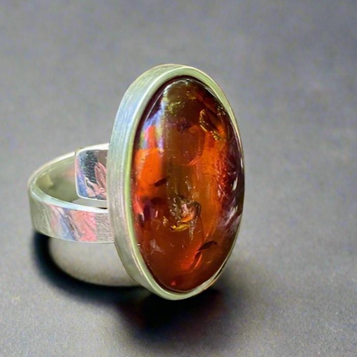 Cognac Amber Ring