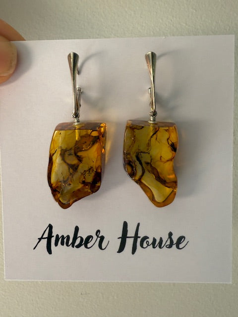 Sparkling Amber Earrings