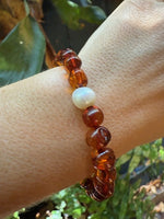 Load image into Gallery viewer, Amber and Pearl Bracelet
