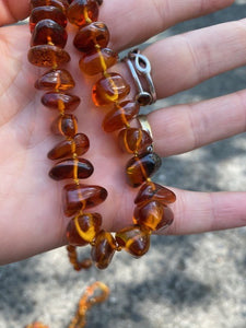 Cognac Long Amber Necklace