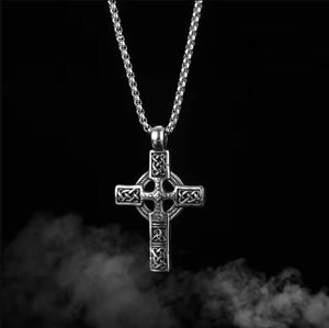 Men's Black cross necklace