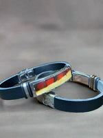 Load image into Gallery viewer, Amber Men&#39;s leather Bracelet, Gerald
