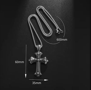 Men's Black cross necklace