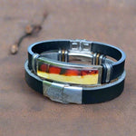 Load image into Gallery viewer, Amber Men&#39;s leather Bracelet, Gerald
